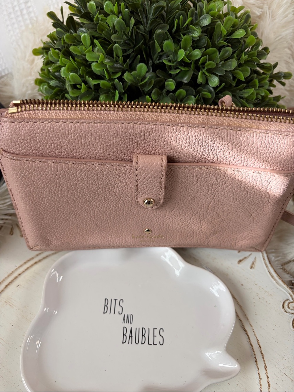 kate spade Blush Pink Leather Wristlet Clutch